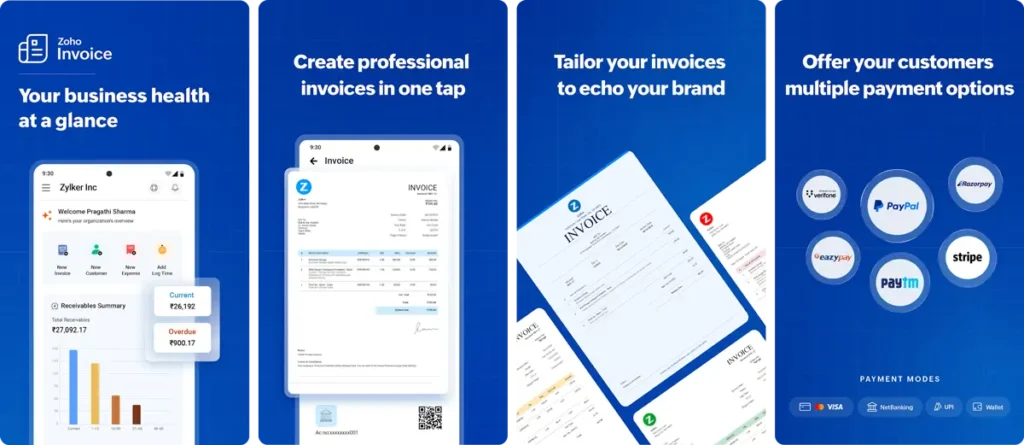 Zoho Invoice -Best Online Invoice App