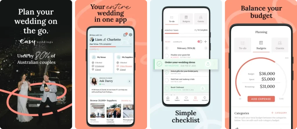Easy Weddings – Vendor & Budget Planner